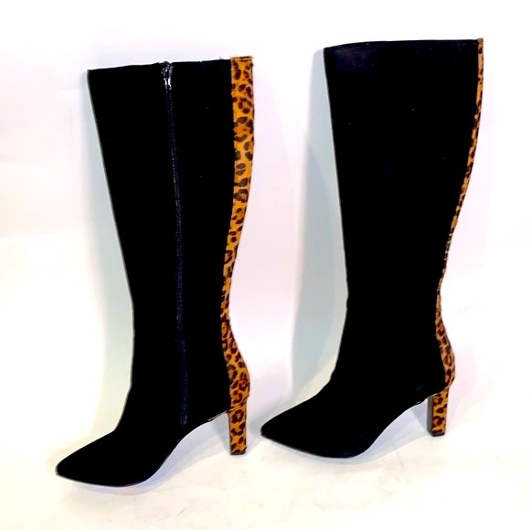 Alfani Step in Flex Tadashi heeled boot in black suede and leopard size 5 1/2 - Picture 2 of 10